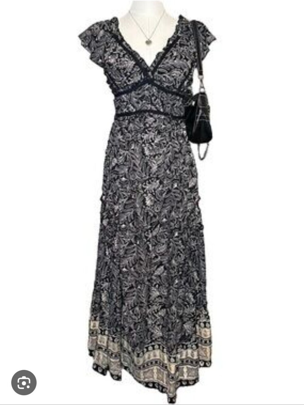 Angeie Boho Black and White Maxi Skirt - Unbranded